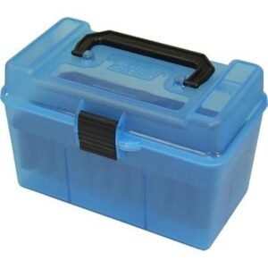 MTM Deluex H-50 Series Rifle Ammo Box Clear Blue