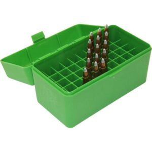 MTM Case-Gard R-50 Series Rifle Ammo Box 50/ct Capacity Green