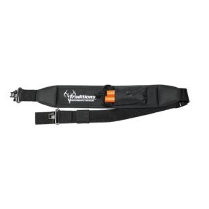 Traditions NitroFire Rifle Sling with Hook & Loop Pouch to Hold Firesticks Black