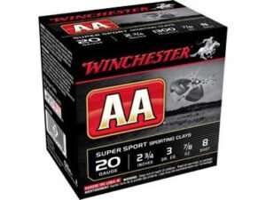 Winchester 20 Gauge AASC208 Sporting Clays 2-3/4" 7/8 oz #8 shot CASE 250 rounds