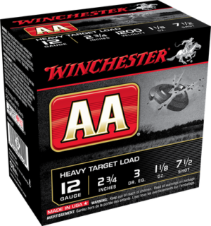 Winchester 12 Gauge Ammunition AAM127 Heavy Target Load 2-3/4" #7.5 Shot 1-1/8oz 1200fps CASE 250 rounds