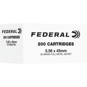 Federal American Eagle Rifle Ammunition 5.56X45 NATO 55gr FMJ 3165 fps 200/ct