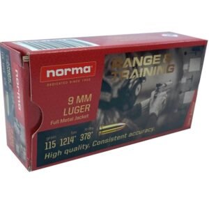 Norma Range and Training Handgun Ammunition 9mm Luger 115gr FMJ 1214 fps 50/ct