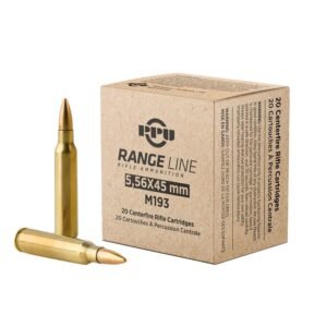 PPU RangeLine Rifle Ammunition 5.56X45 NATO 55gr FMJBT 3240 fps 1000/rd (50 boxes of 20ct)