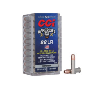 CCI 22 LR Ammunition Uppercut CCI0960CC 32 Grain Jacketed Hollow Point 50 Rounds